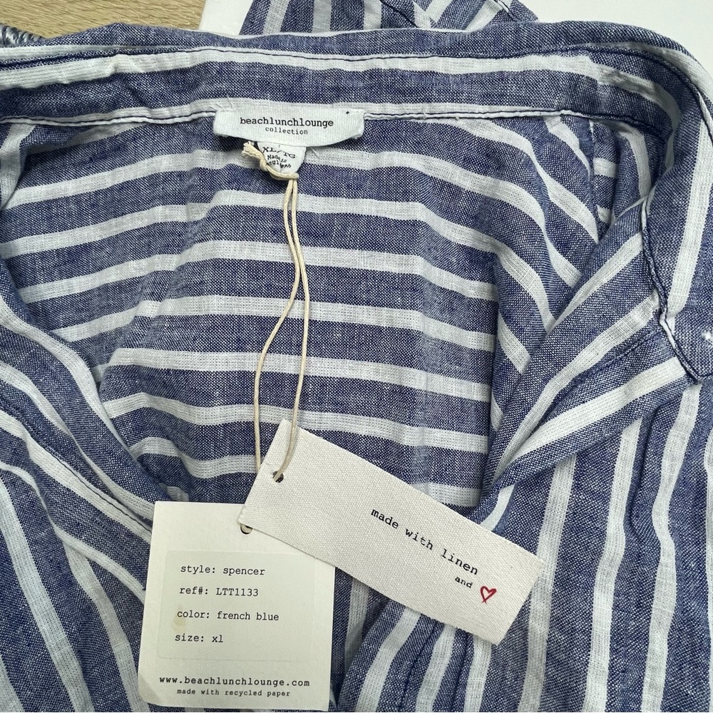 BEACH LUNCH LOUNGE blouse Linen Blend XL - Picture 6 of 7